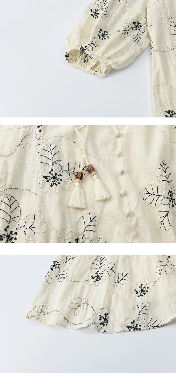 MISHOW Embroidered Doll Lantern Sleeve Dress MXE41L2480