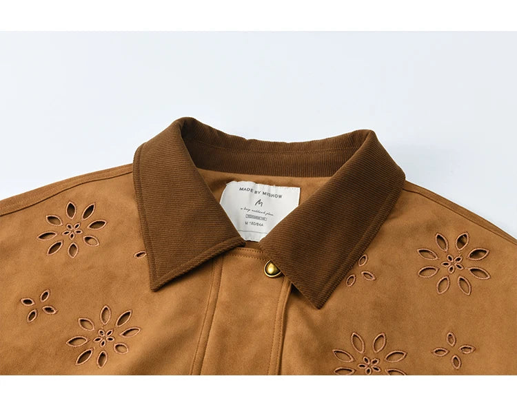 Mishow Retro Corduroy Cutout Jacket & Mini Skirt Set MXE47T0745