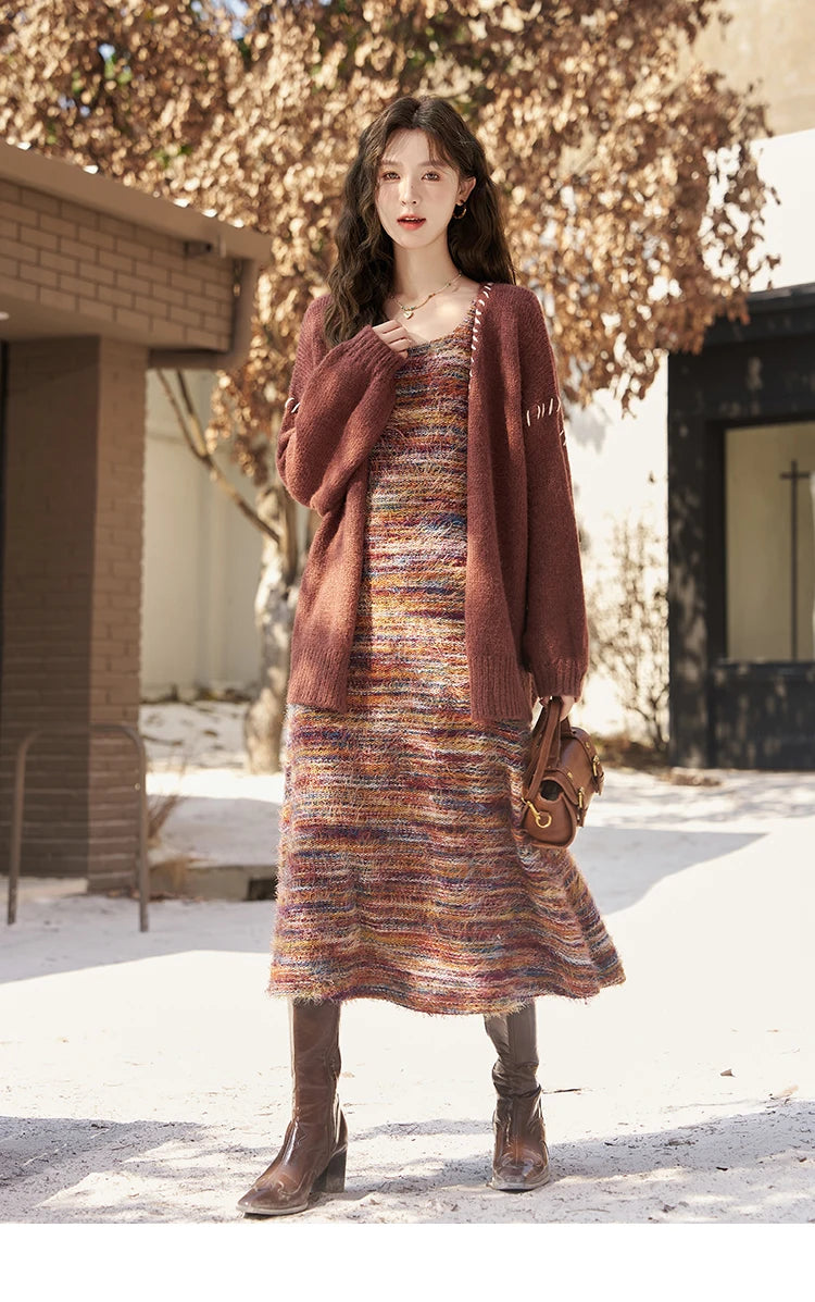 Mishow Retro Knitted Cardigan & Suspender Dress Set MXC59L1625