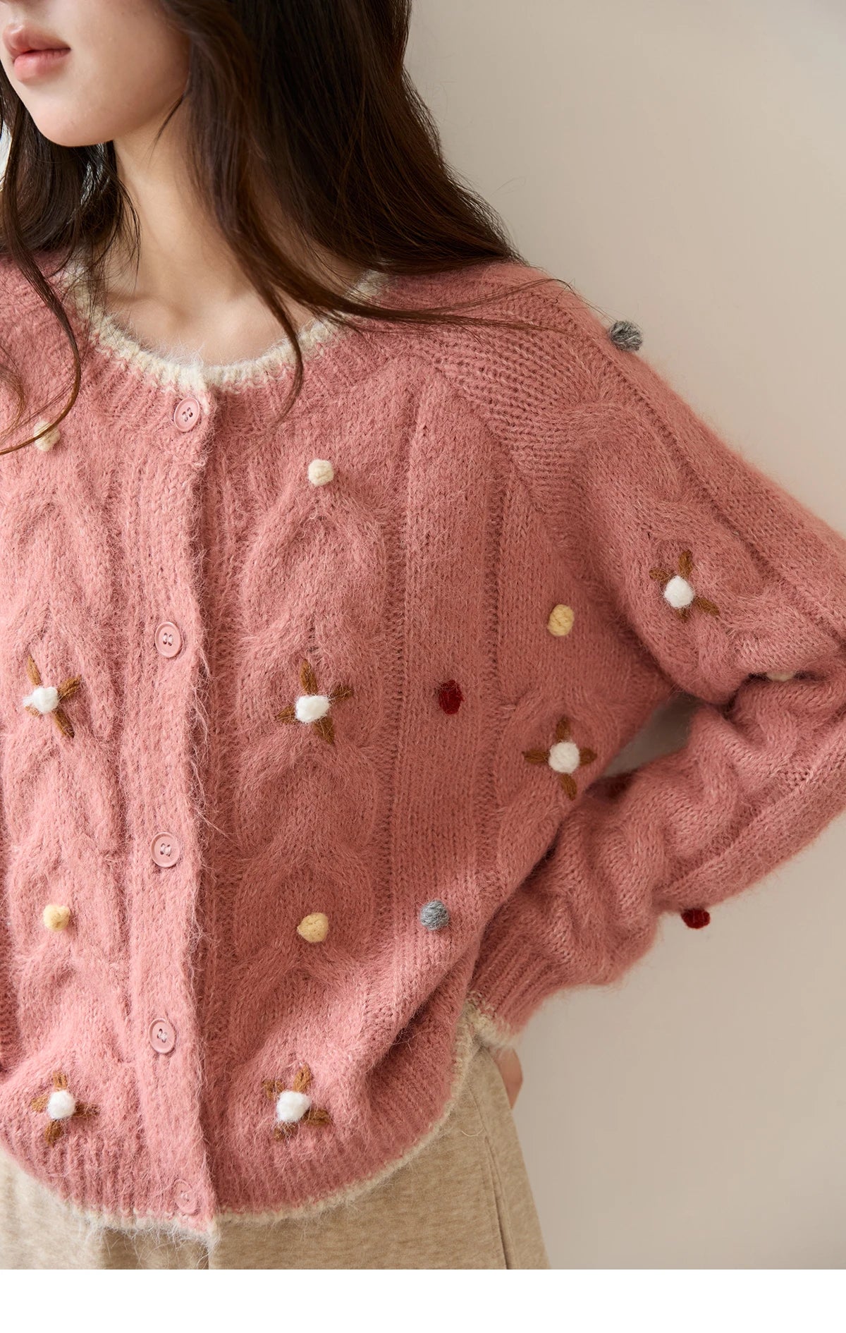 Mishow Hand-Crocheted Wool Blend Cardigan MXE48Z2575