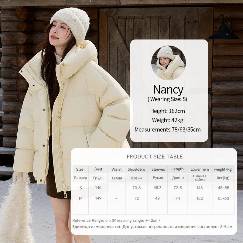 Mishow Milk Yellow Velvet Hooded Down Jacket MXE92Y0090