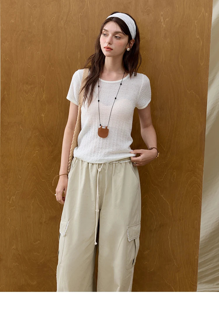 Mishow Solid Slim Knit Office Tee MXE34Z1257