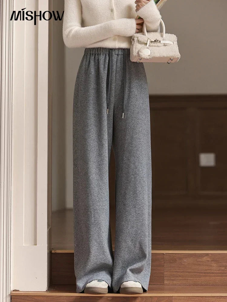 MISHOW High-Waist Wide Leg Pants Drawstring Thin MXD34K0824