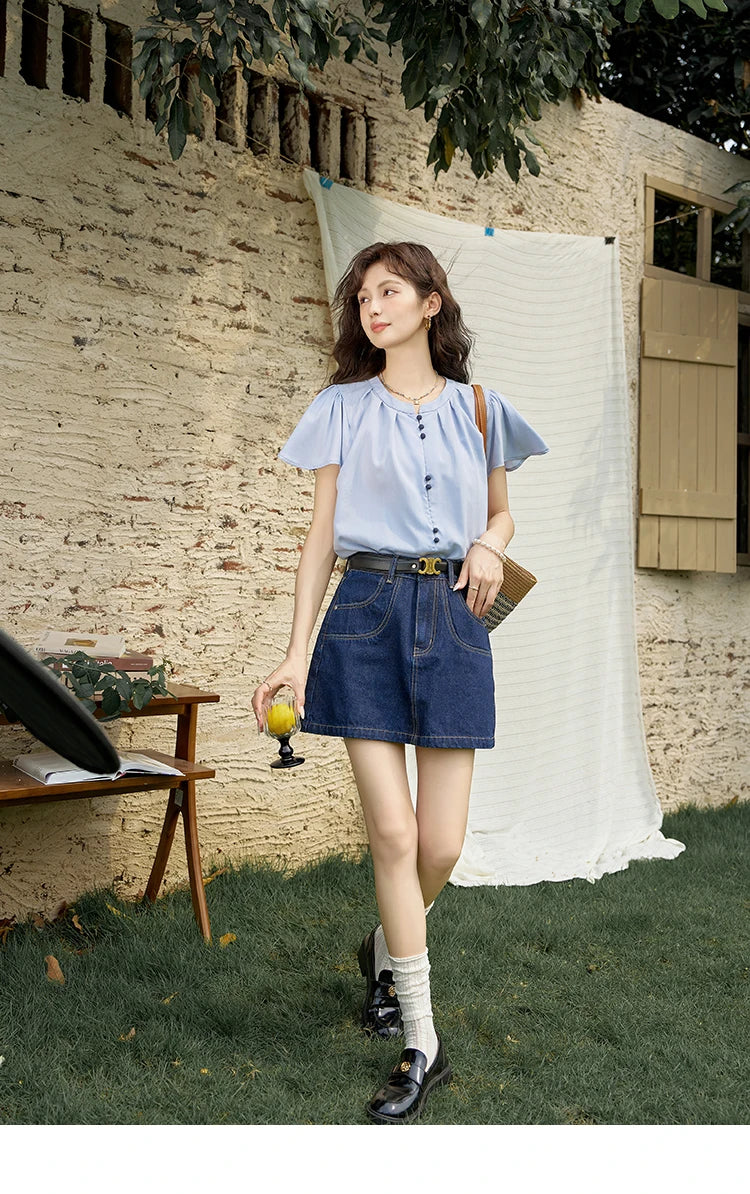 Mishow High Waisted Denim Skirt MXD23B0366