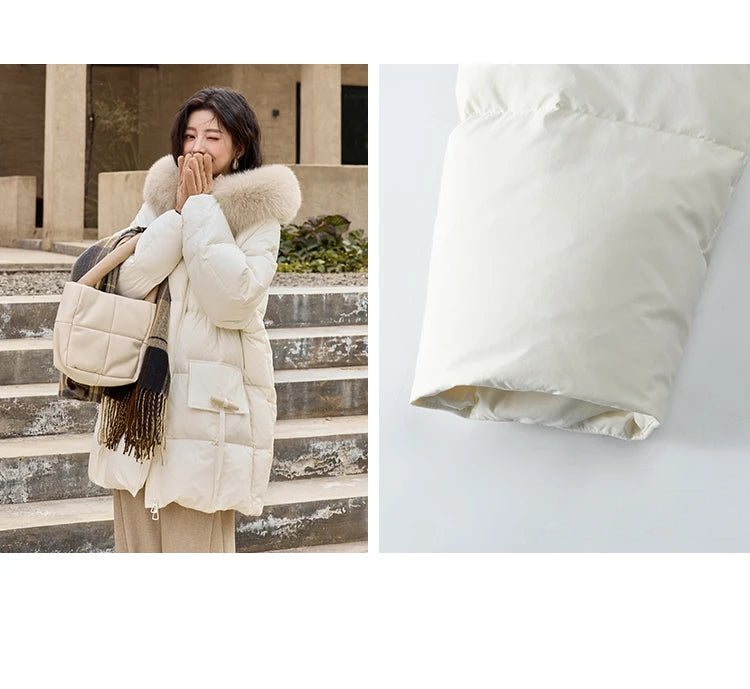 Mishow Hooded Thickened 90% Down Long Jacket MXD36Y0051