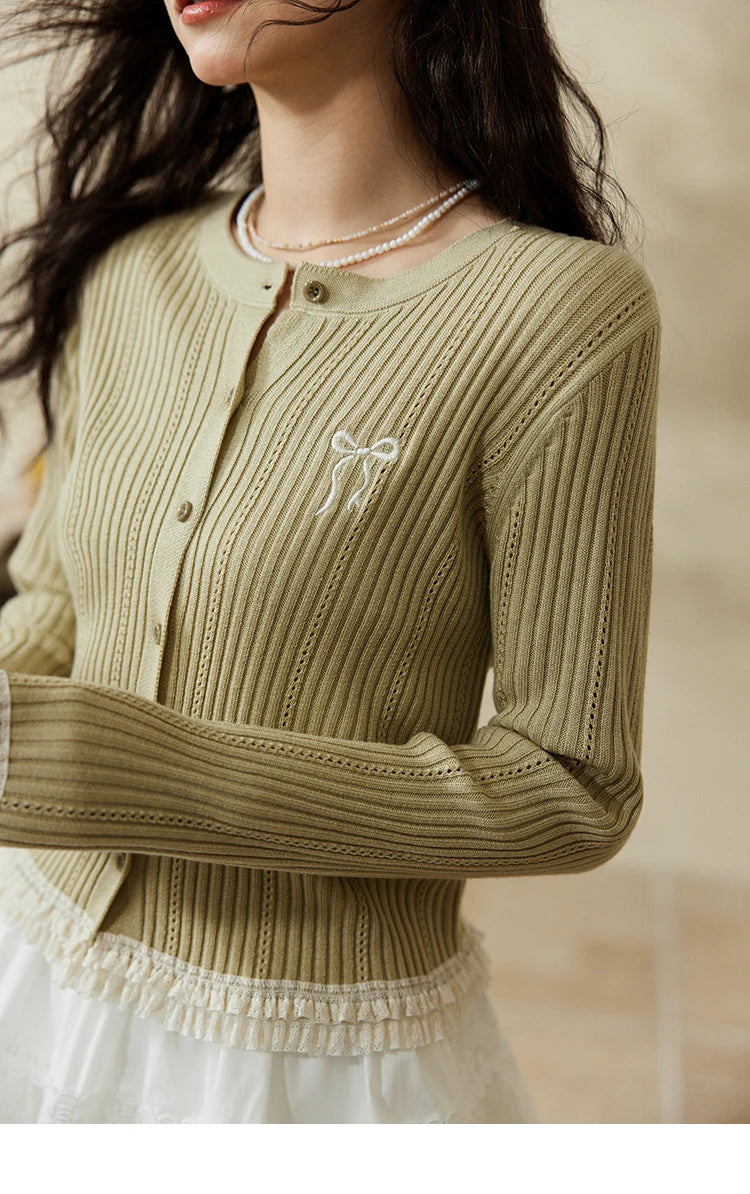 Mishow Macaron Hollow Hook Flower Lace Top MXE16Z1211