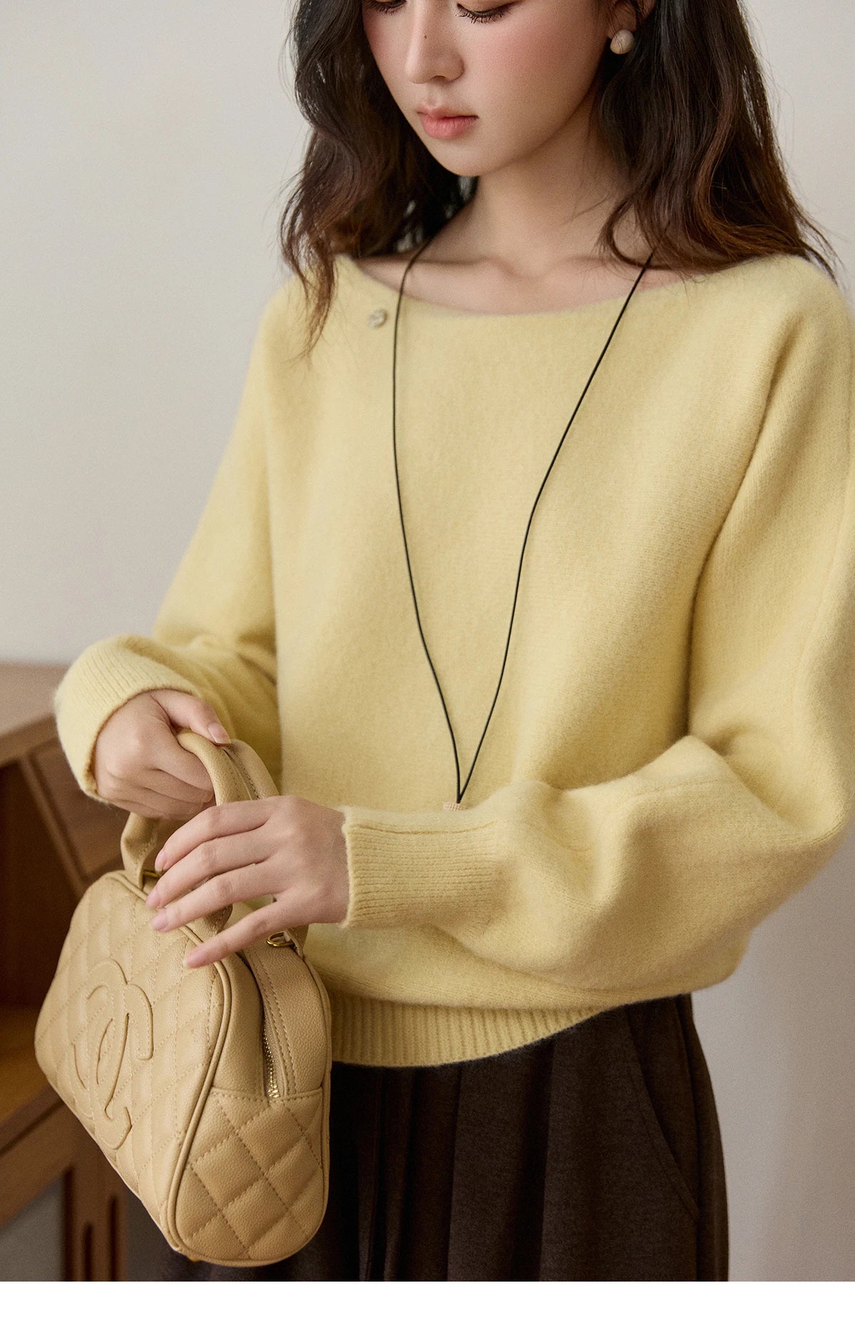 Mishow Boat Neck Lantern Sleeve Pullover MXE94Z2984