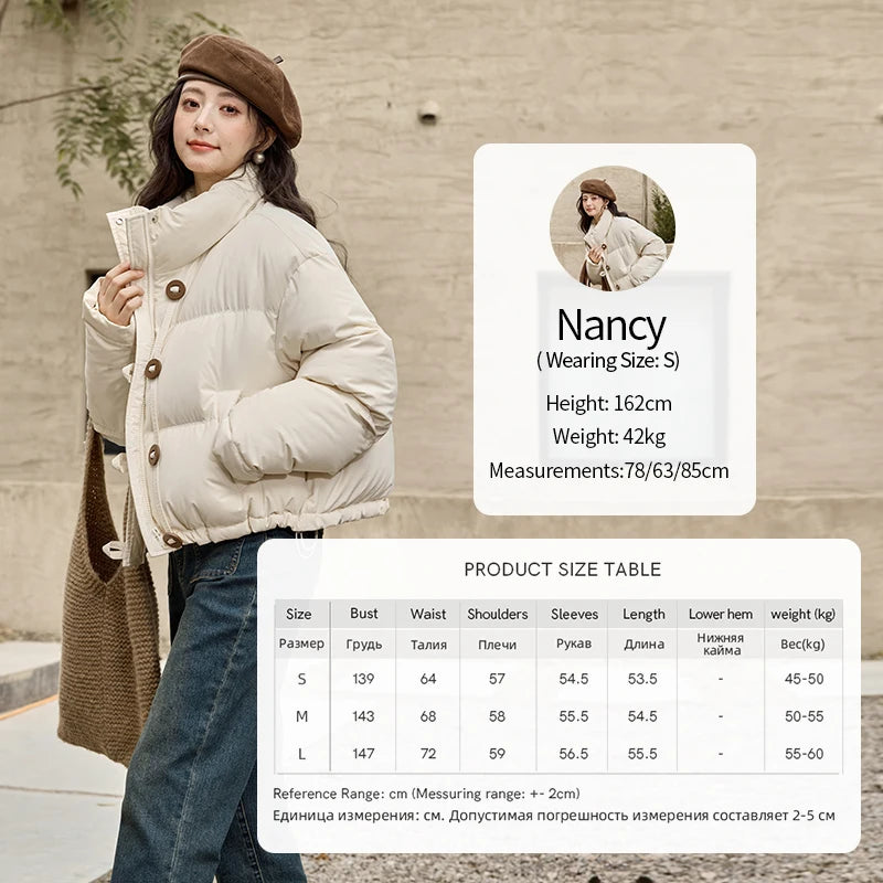Mishow Minimalist Zipper Short Down Jacket MXD42Y0047