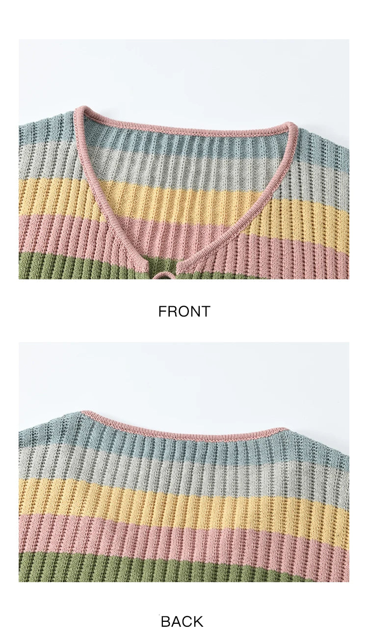 Mishow Colorful Striped Sweater Slim Knit Dress MXE11L2086