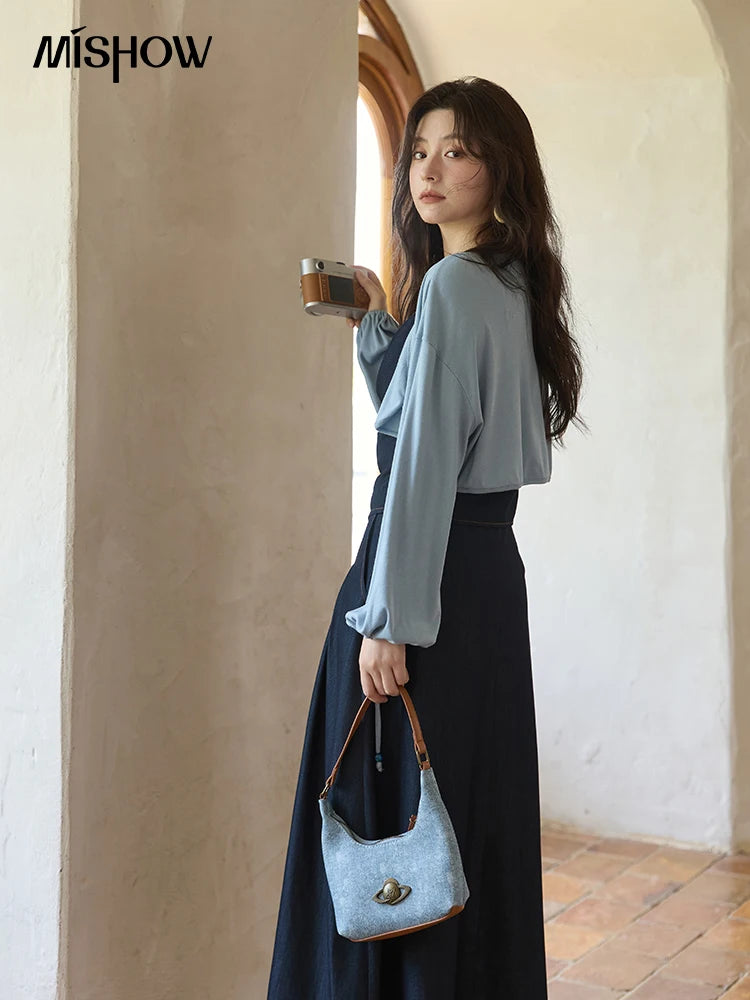 Mishow Imitation Denim Square Collar Camisole Dress (Separately) MXE41T0693