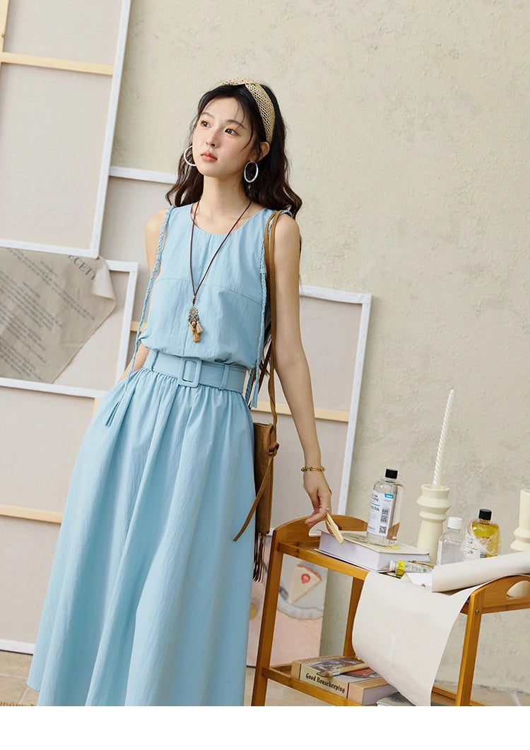 Mishow Hand Woven Fried Dough Twists Waist Belt Dress MXE34L2223