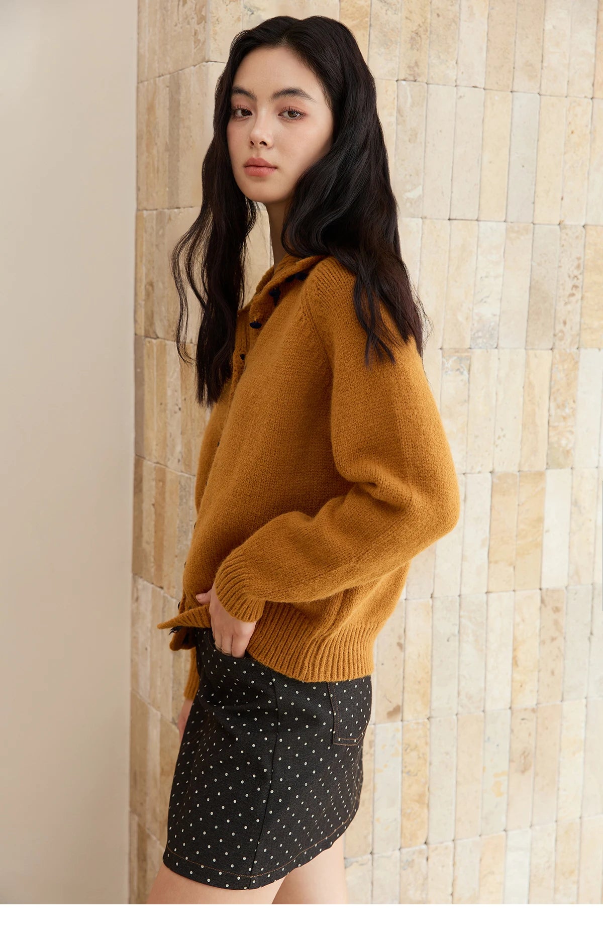 Mishow Retro Turtleneck Single-Breasted Cardigan MXE48Z2617