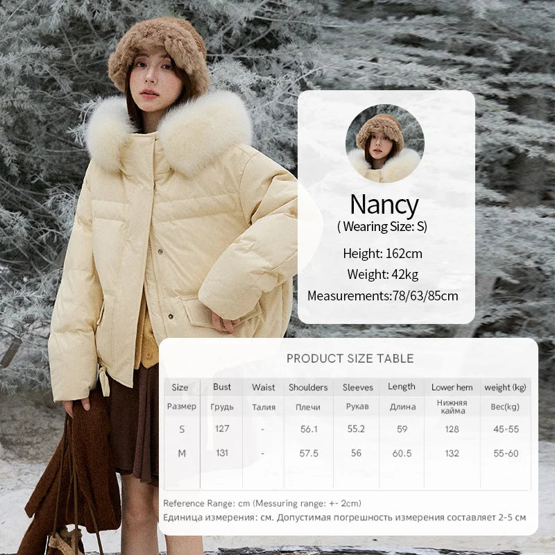 Mishow Short Detachable Fur Collar Down Jacket MXE87Y0084