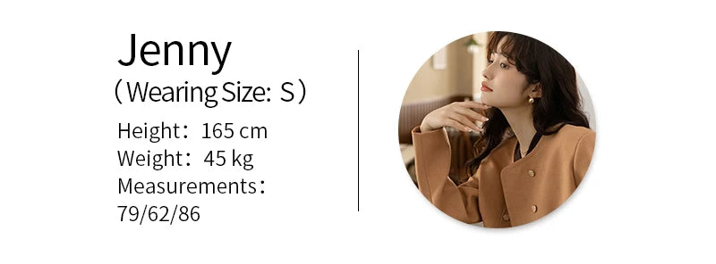 MISHOW Lamb Wool Coat Double Breasted French Lambswool MXB45W0850