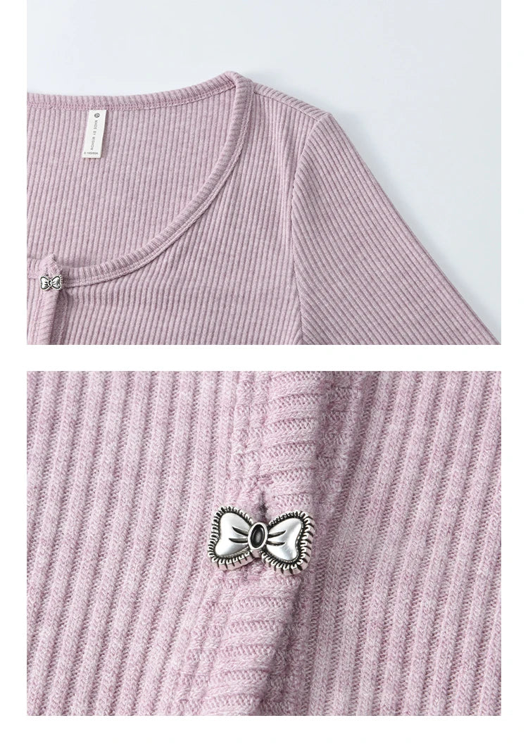 Mishow Butterfly Button Slim Fit Cardigan MXE11Z1104