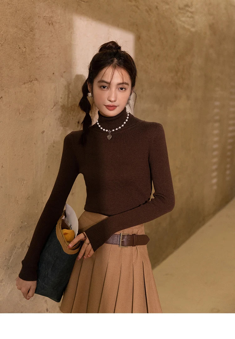 Mishow Lamb Wool Leather Trim Coat MXB43W0490