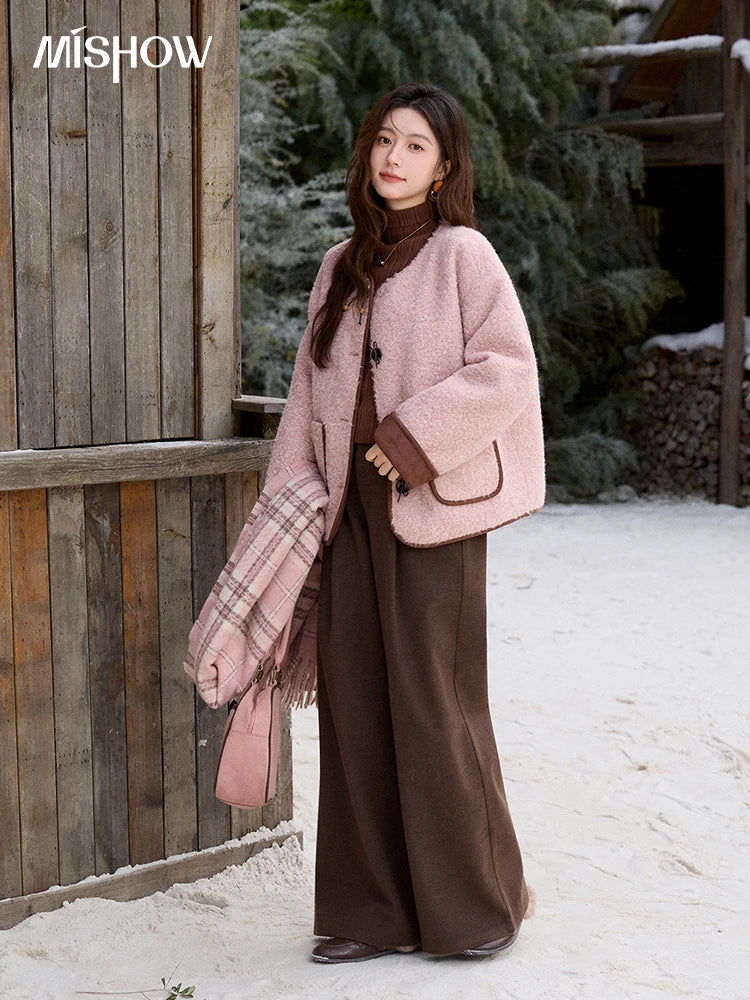 Mishow Cotton Padded Fur Collar Warm Jacket MXE92W0986
