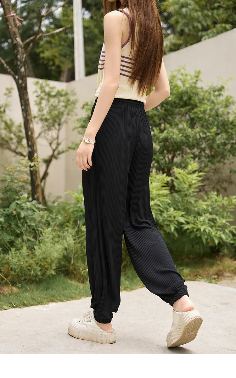 MISHOW High Waist Slim Straight Pants Elastic Ankle-Length MXC33K0069