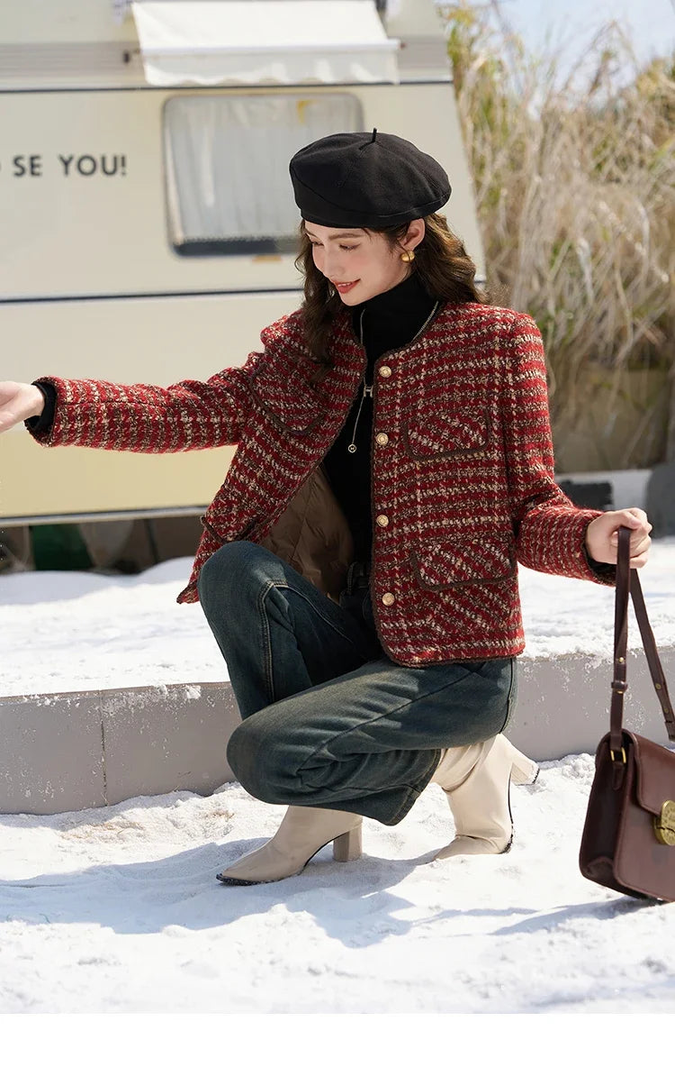 Mishow Luxury Wool Blend Tweed Jacket MXC57Y0021