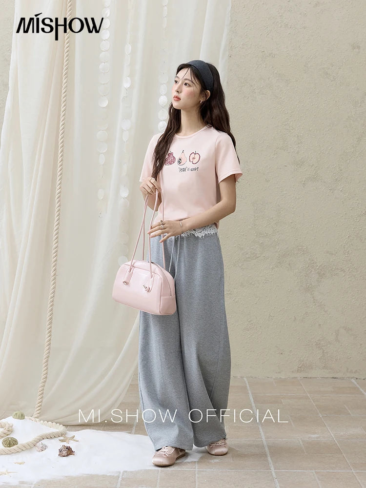 Mishow Cartoon Print Slim Office Tee MXE33T0500