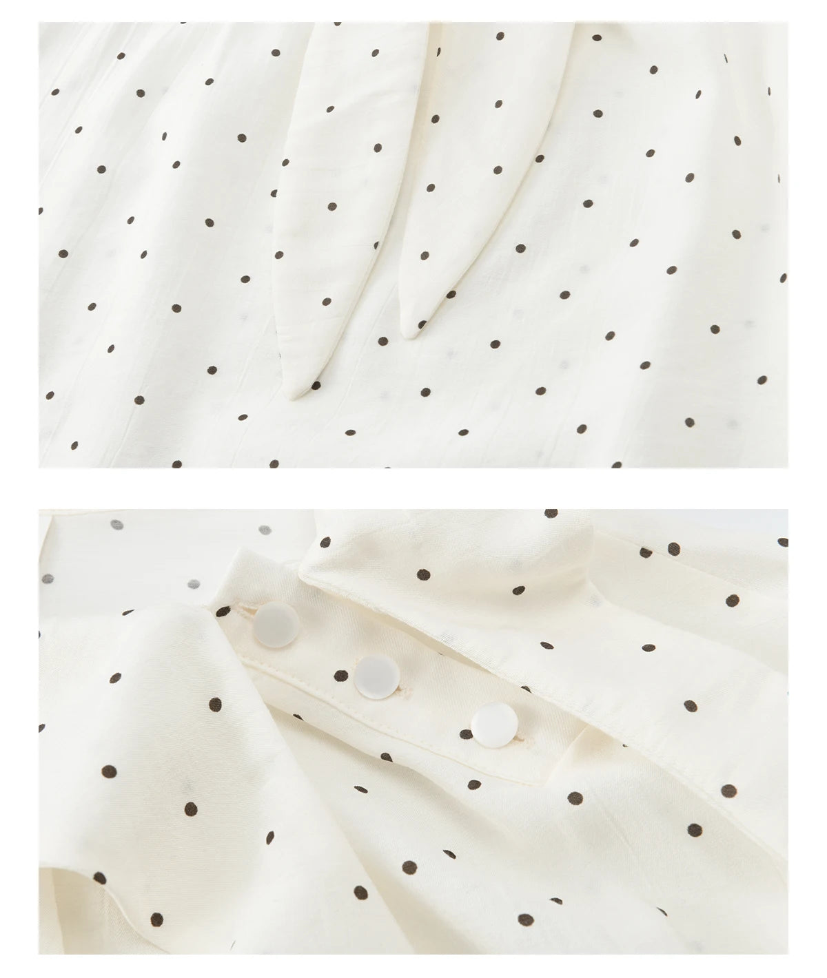 MISHOW White Polka Dot Blouse Bow Tie Neck Sheer MXF13X2531