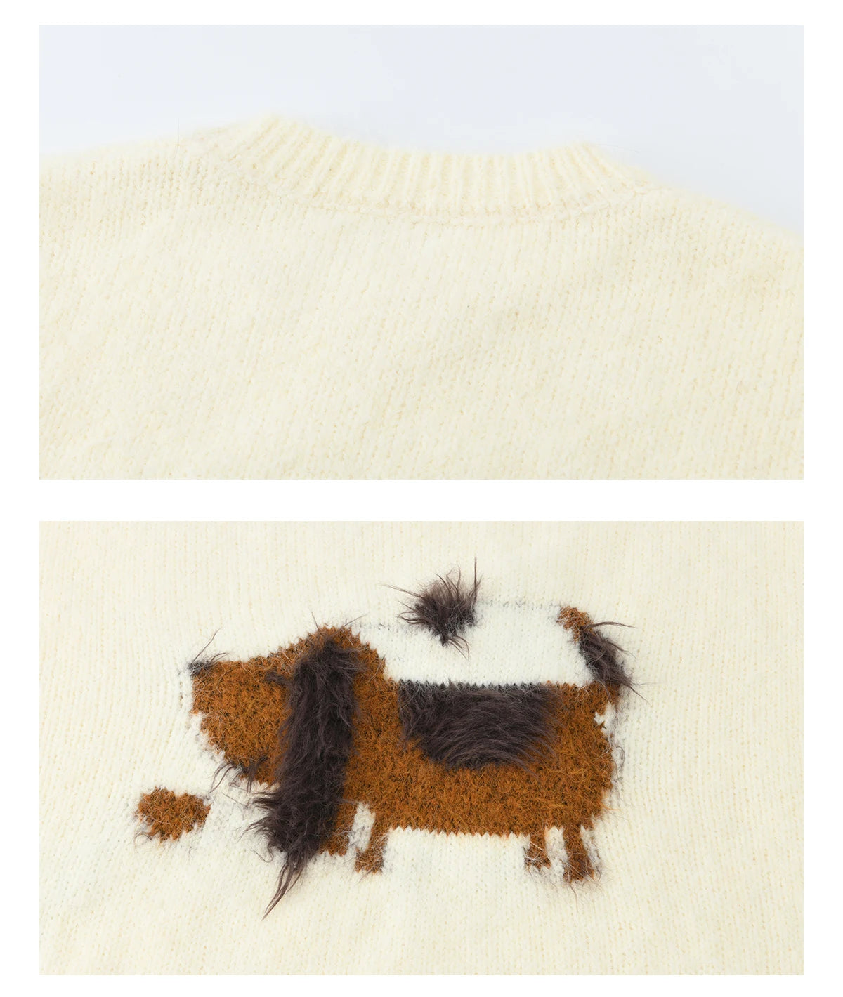 Mishow Dog Pattern Jacquard Crew Neck Sweater MXE94Z2988