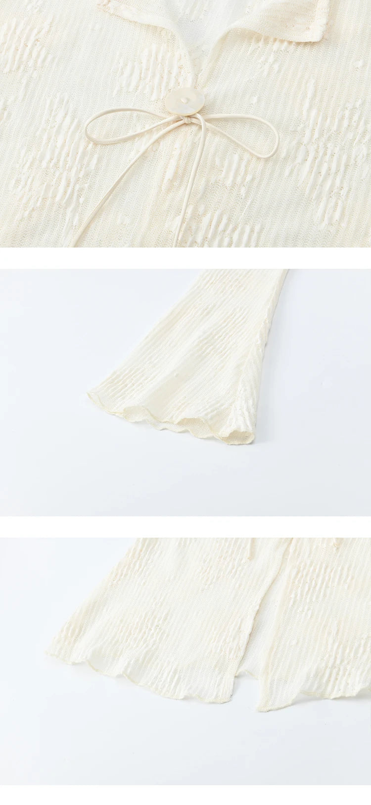 MISHOW White Lace Shirt Flared Sleeves V-Neck MXE49X2511
