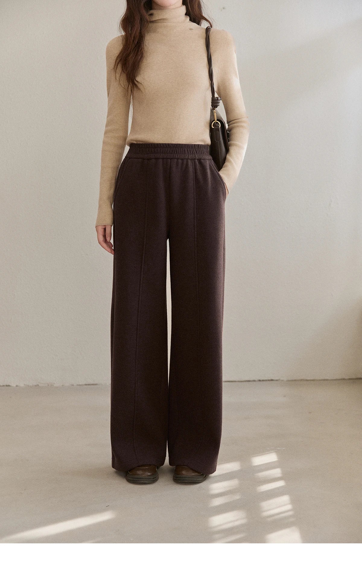 MISHOW High Waist Wide Leg Pants Fleece Warm Knit MXE92K1127