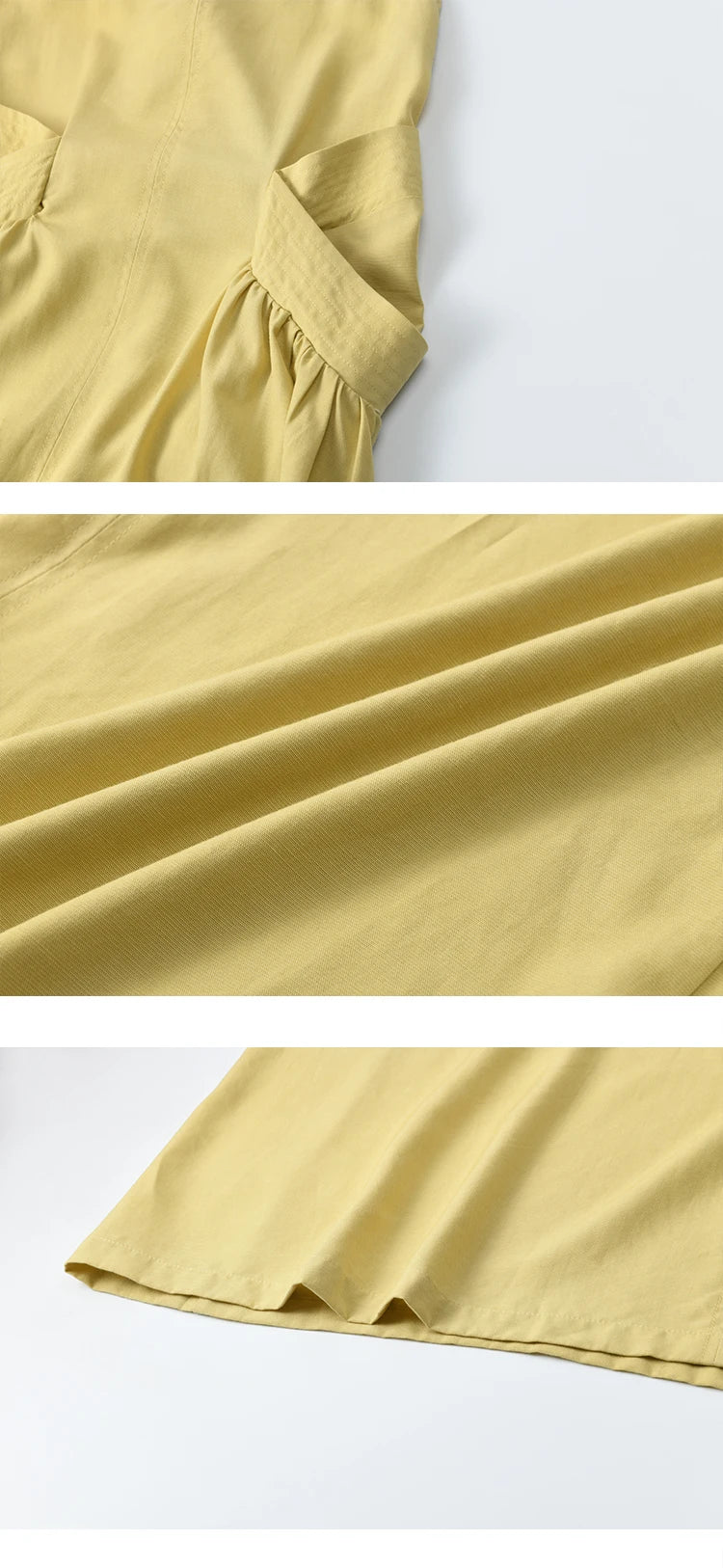 Mishow Lemon-Yellow Cargo Pocket Square Neck Dress MXE35L2302