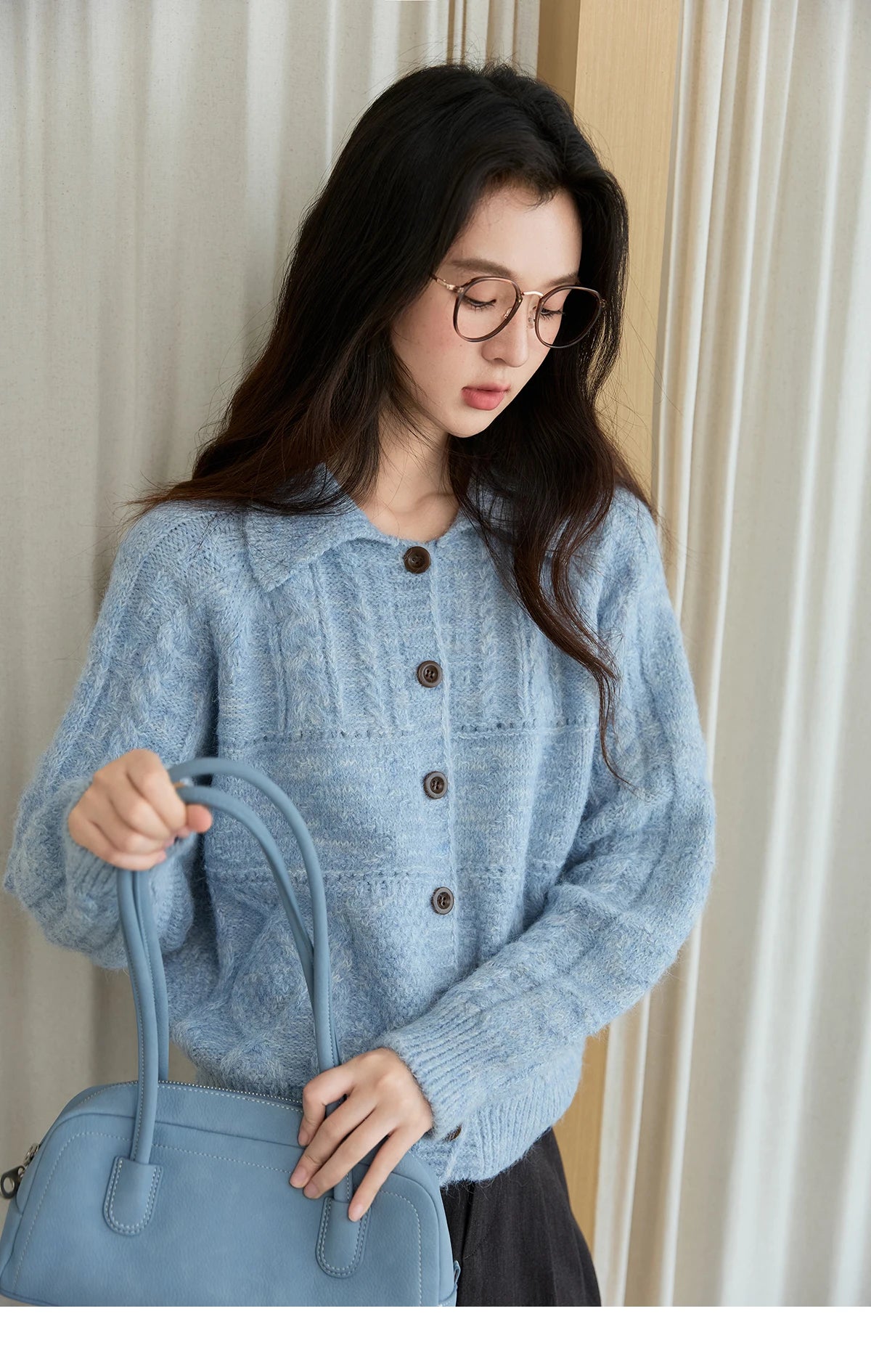 Mishow Simple Turn-Down Collar Knit Cardigan MXE48Z2611