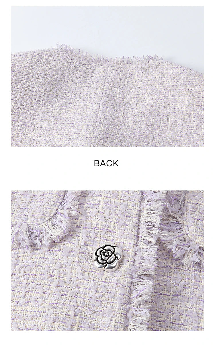 MISHOW Tassel Fragrant Coat Rose Buckle Weave Square Collar MXE13W0733