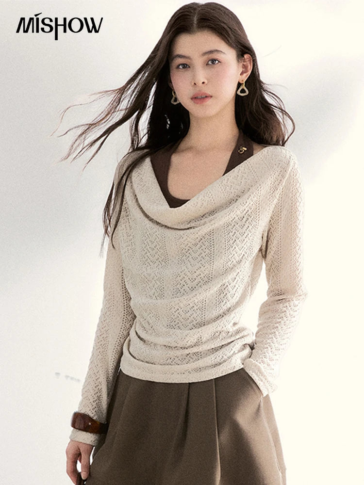 Mishow Halter Camisole & Swinging Collar Knit Set MXF108T0751