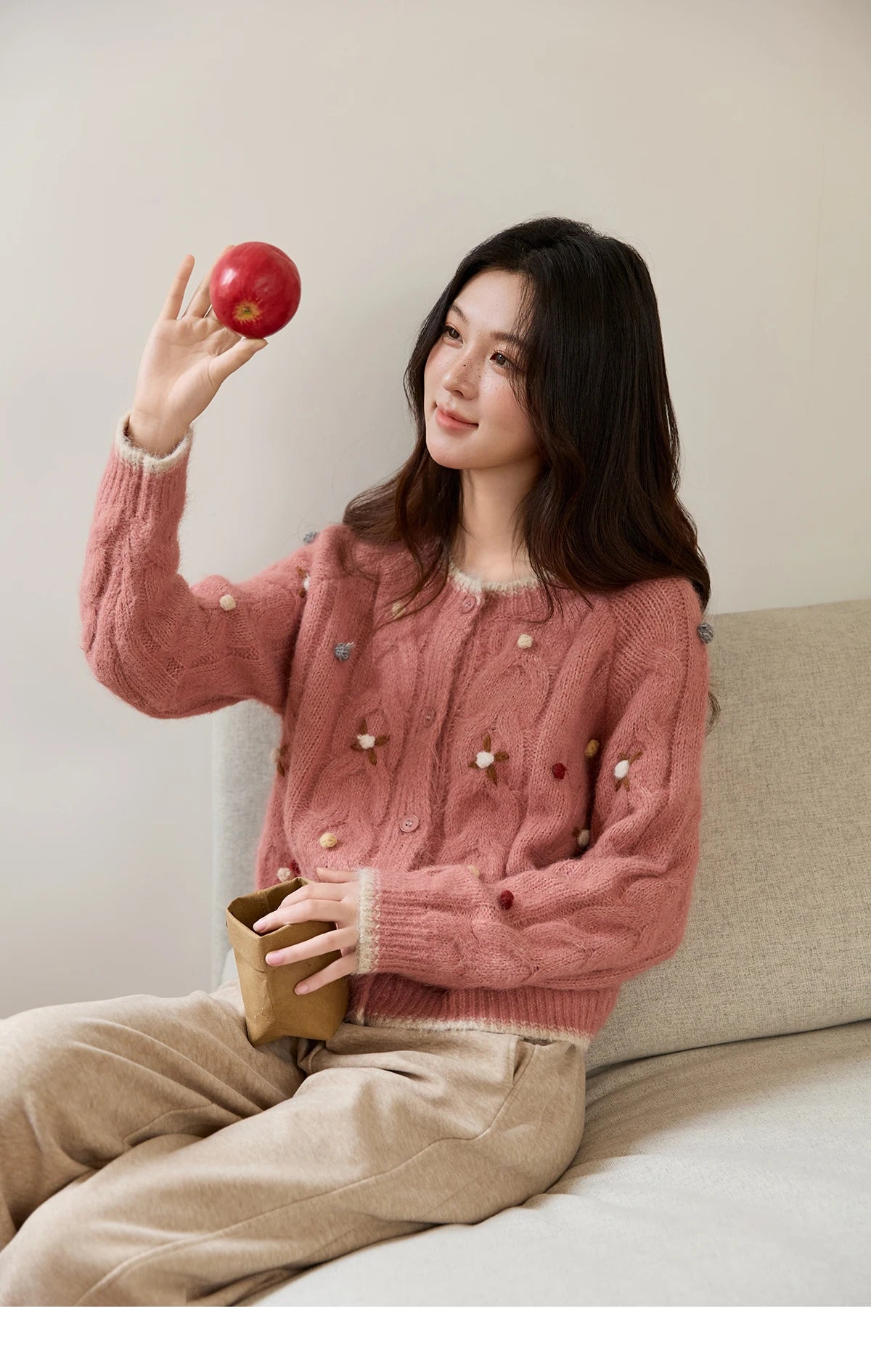 Mishow Hand-Crocheted Wool Blend Cardigan MXE48Z2575