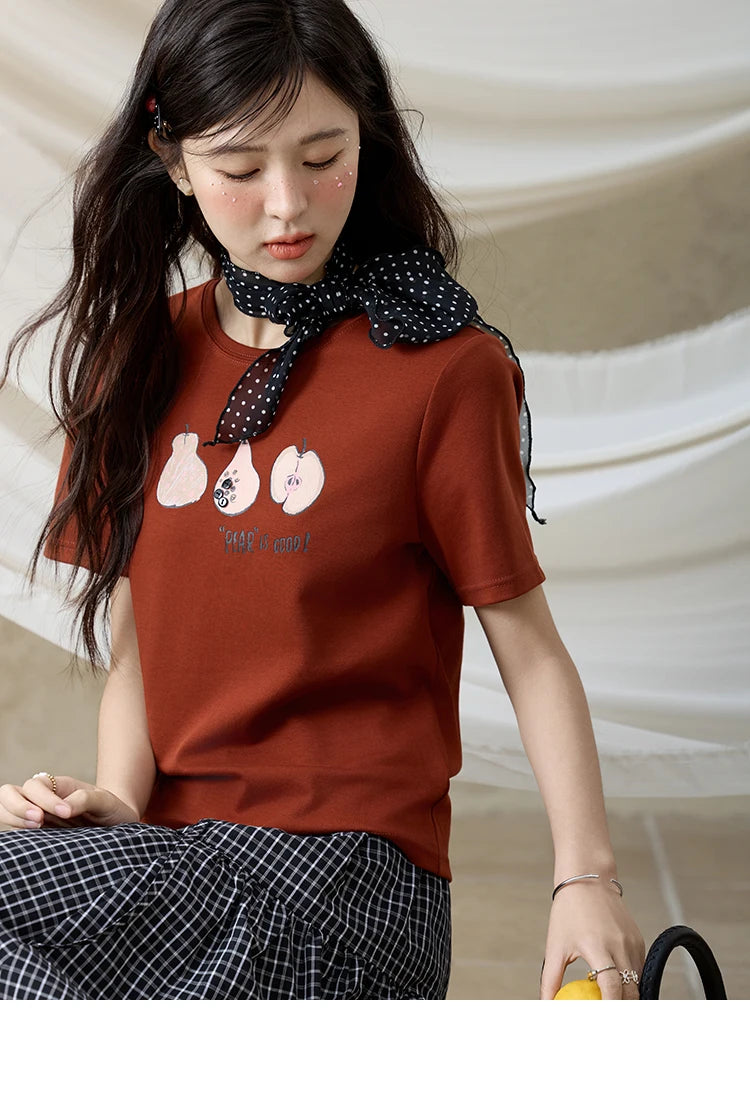 Mishow Cartoon Print Slim Office Tee MXE33T0500