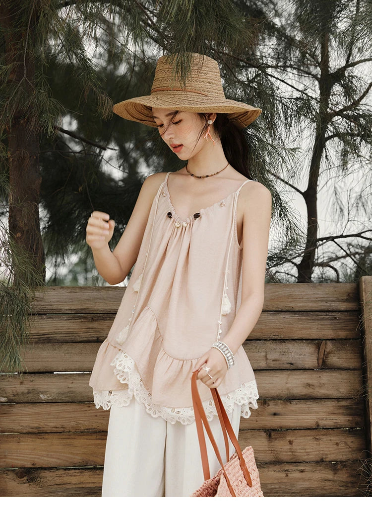 Mishow French Lace Hollow Flower Camisole MXE33X1758