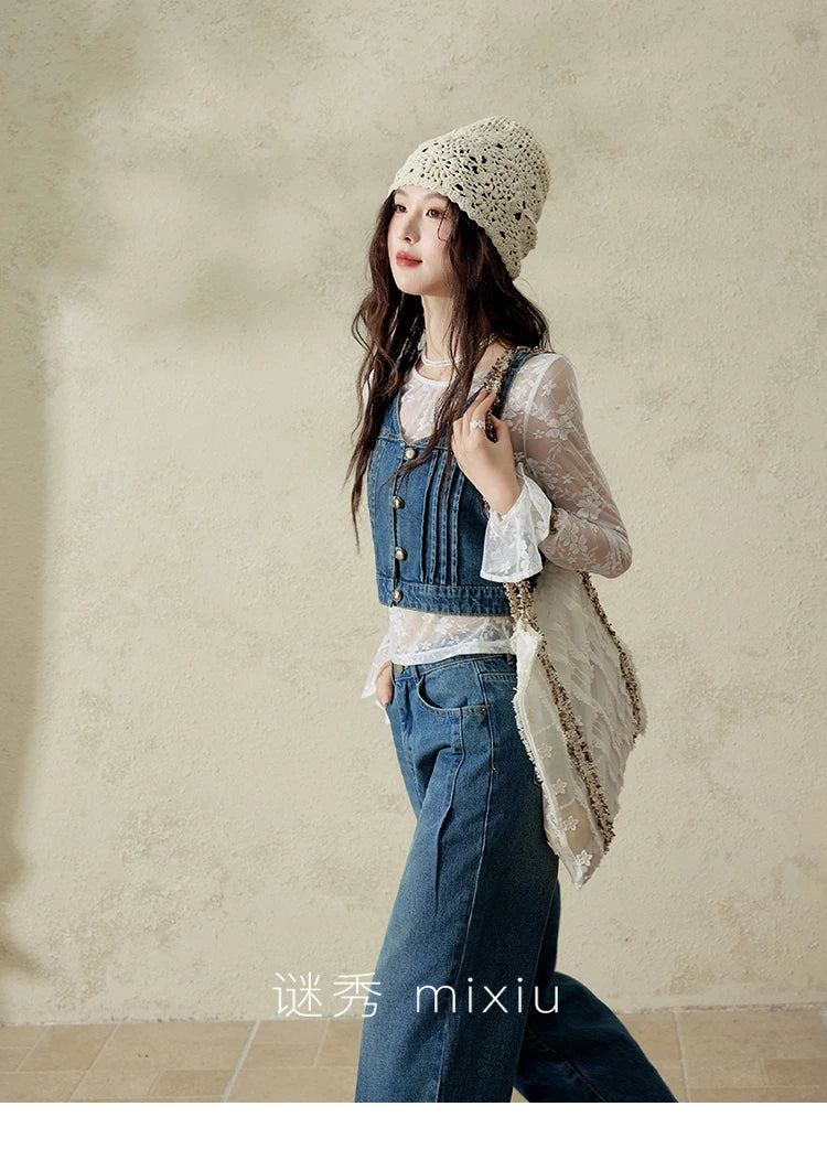 Mishow Washed Loose Straight Leg Jeans MXE16K0874
