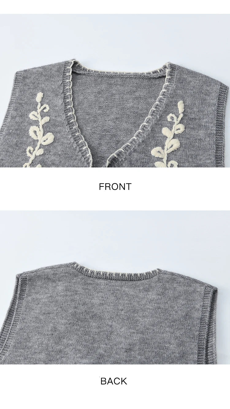 Mishow Embroidered V-Neck Tie Vest MXE45Z1397