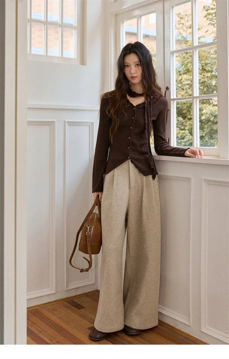 MISHOW Retro Wide Leg Pants Three-Dimensional Pleats Pocket MXE90K1129