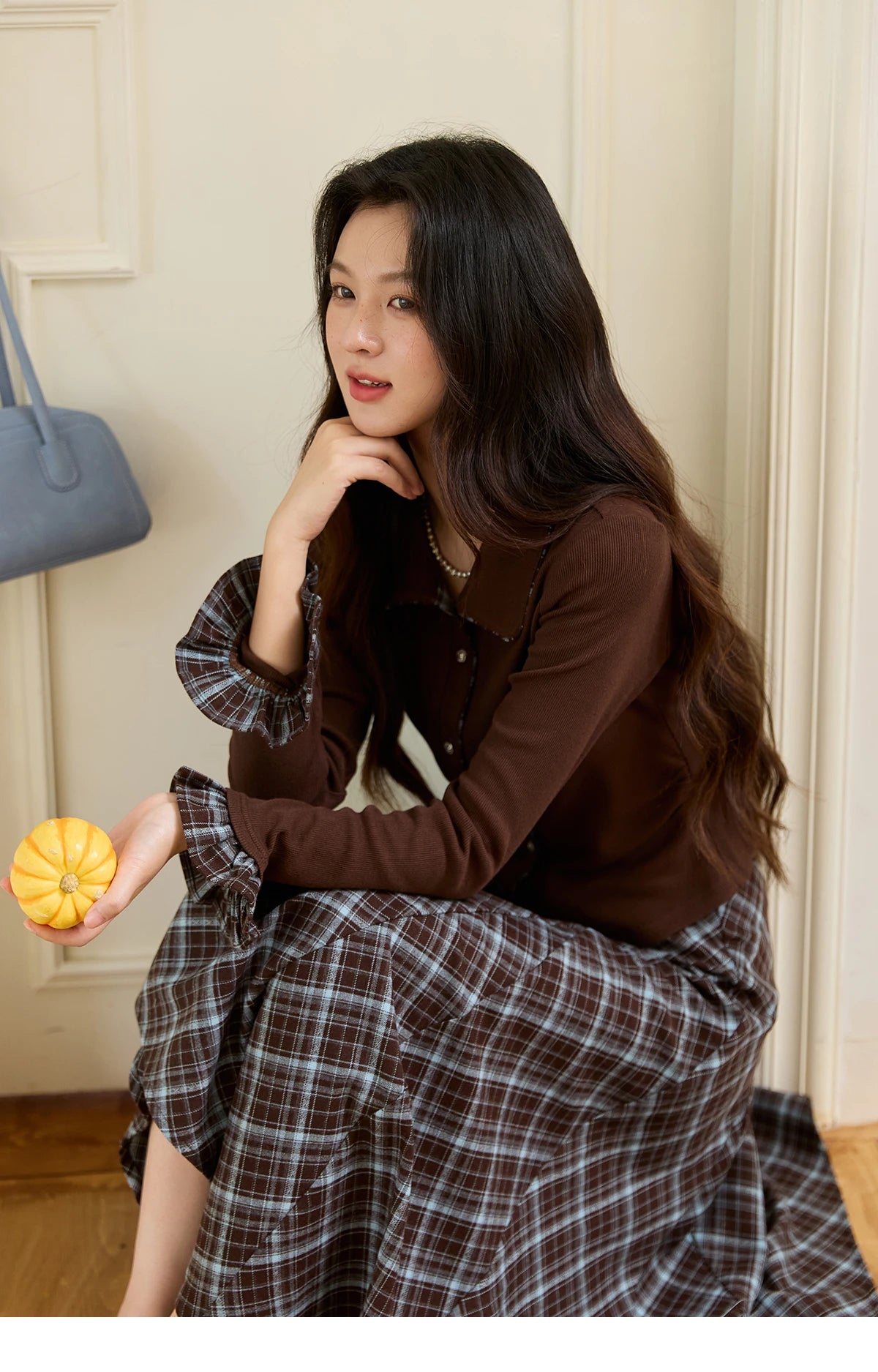 MISHOW Irregular Plaid Skirt Contrasting High Waist A-LINE MXE47B2436