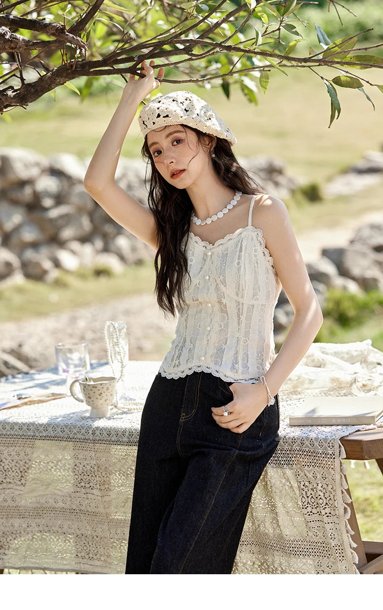 Mishow Lace Embroidered Adjustable Camisole MXE13D0050