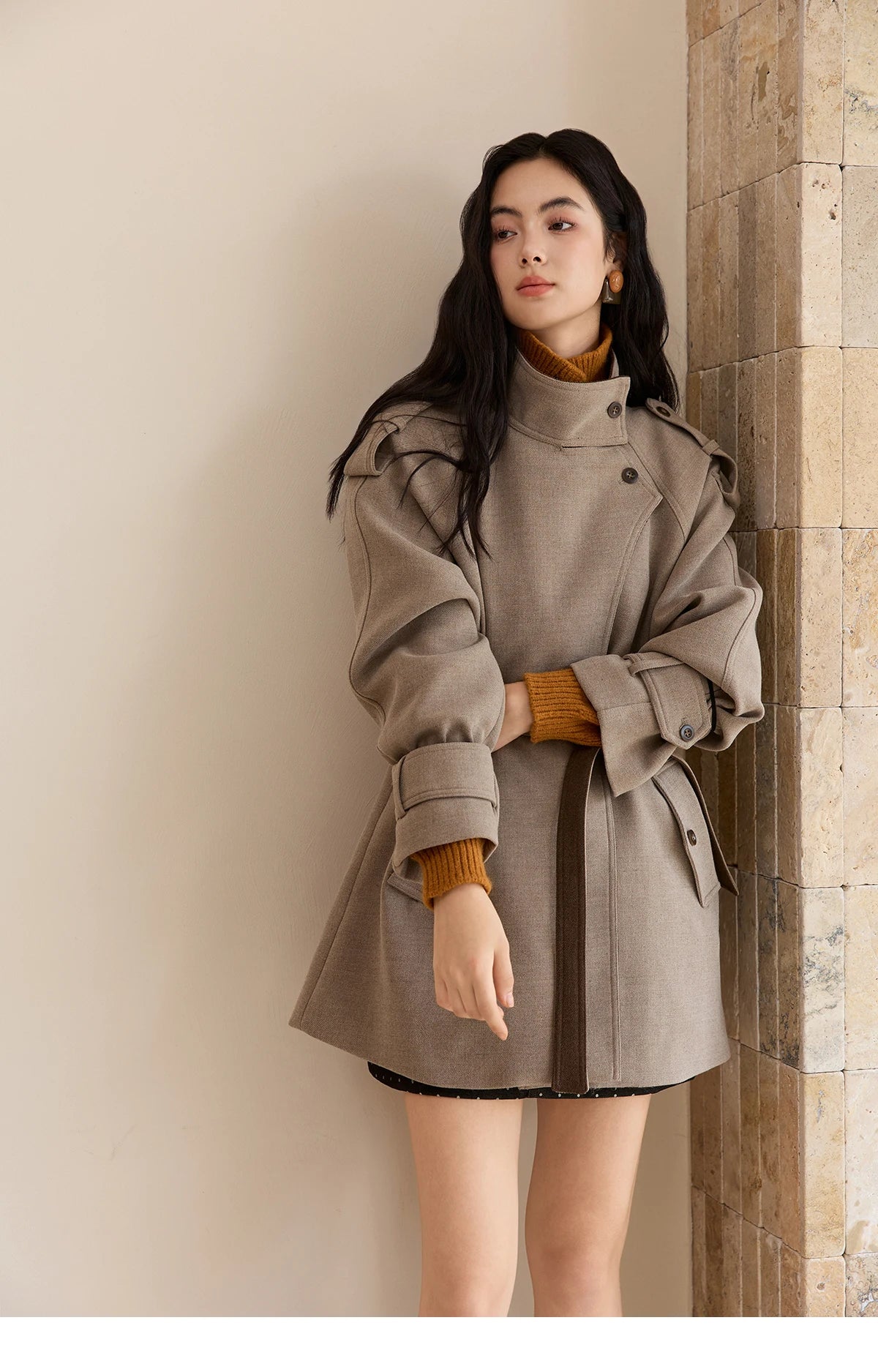 Mishow Retro Turtleneck Single-Breasted Cardigan MXE48Z2617