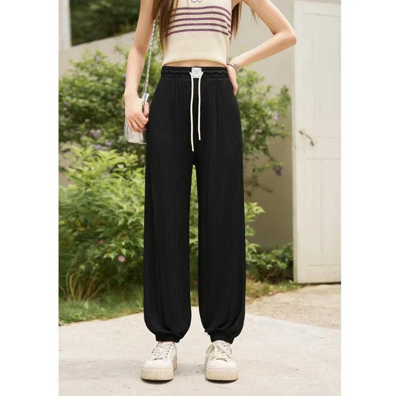MISHOW High Waist Slim Straight Pants Elastic Ankle-Length MXC33K0069