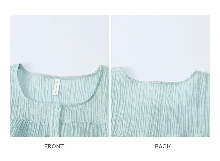 MISHOW Butterfly Sleeve Chiffon Shirt Square Neck Button MXD30X1488