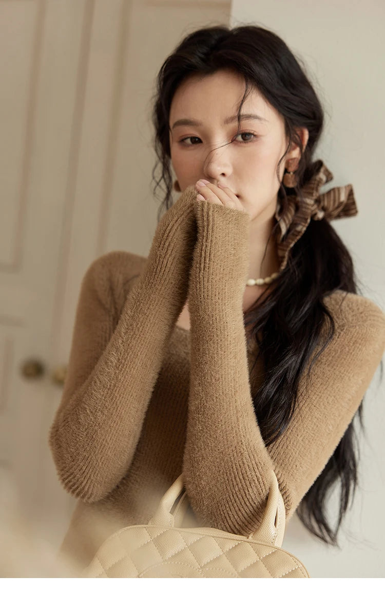 Mishow Lamb Wool Ox Horn Button Short Jacket MXD36W0504