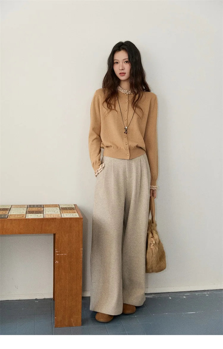 MISHOW Retro Wide Leg Pants Three-Dimensional Pleats Pocket MXE90K1129