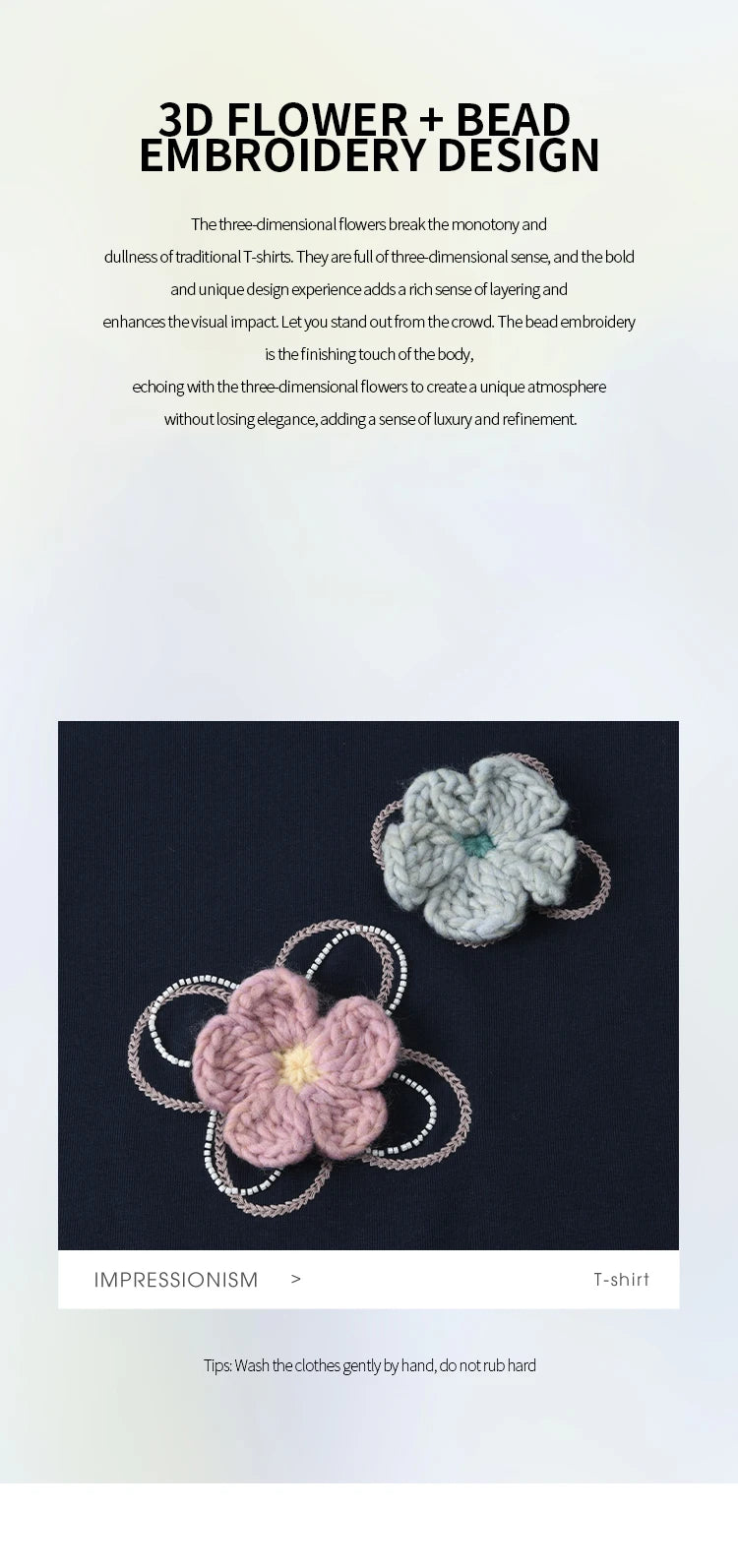 Mishow Flower Beaded Round Neck Tee MXE33T0499