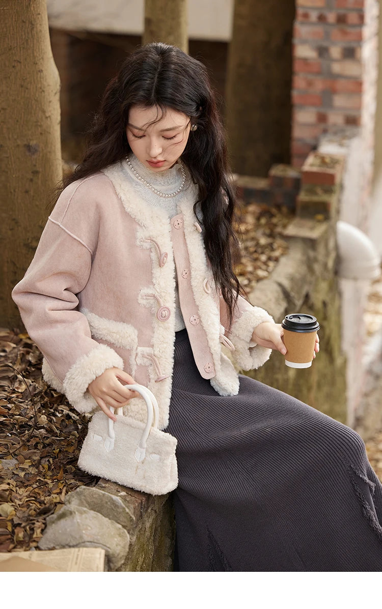 MISHOW Double Face Fur Coat Suede Splicing Fleece Warm MXD55W0646