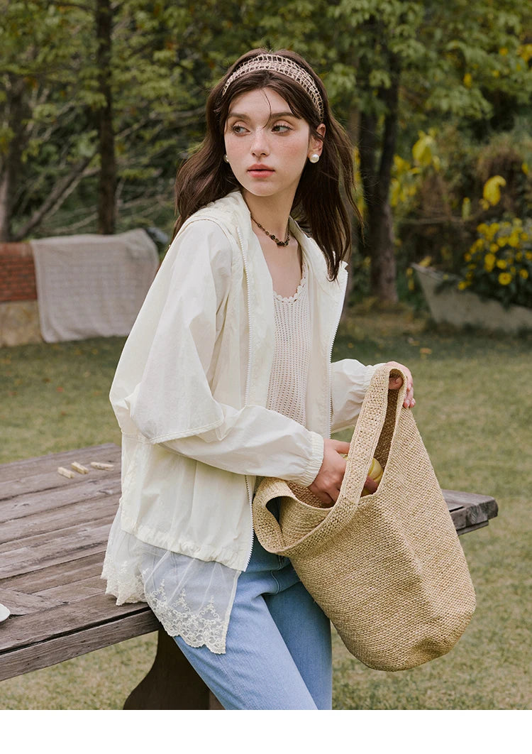 Mishow Hooded Lace Sunscreen Cardigan MXE33W0780