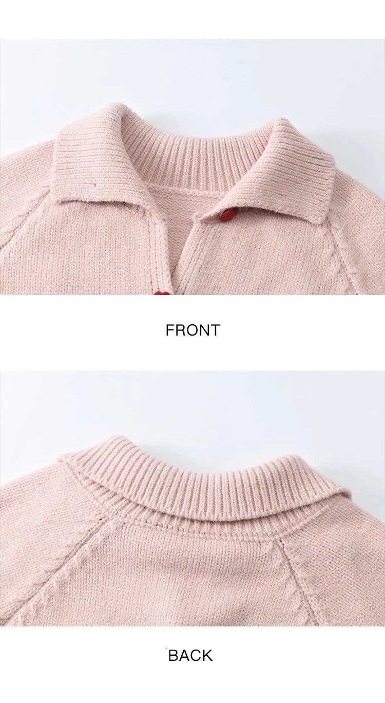 Mishow Love Heart Button Color Clash Cardigan MXD58Z1127