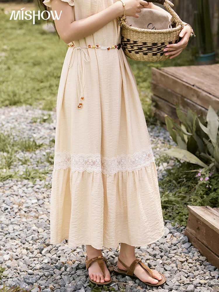 MISHOW French Halter Off-Shoulder Long Dress MXE31L2190